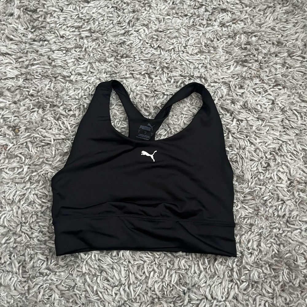 Puma black longer line sport bra size small